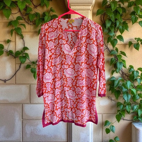 Roberta Roller Rabbit Red and White Floral Blouse - Picture 1 of 1